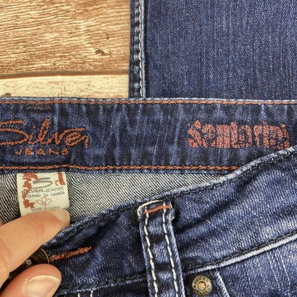 Silver Santorini Straight Leg Cropped Capris Sz 29 - Picture 3 of 6